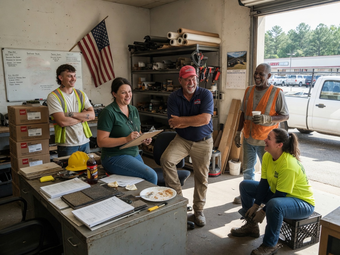 The Atlanta Top Quality Roofing team at work in Marietta